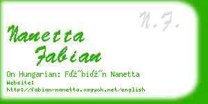 nanetta fabian business card